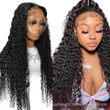 SPARK Wholesale Water Wave Natural Black Transparent Lace Wigs 100% 360 Human Hair Wigs Lace Frontal For Woman